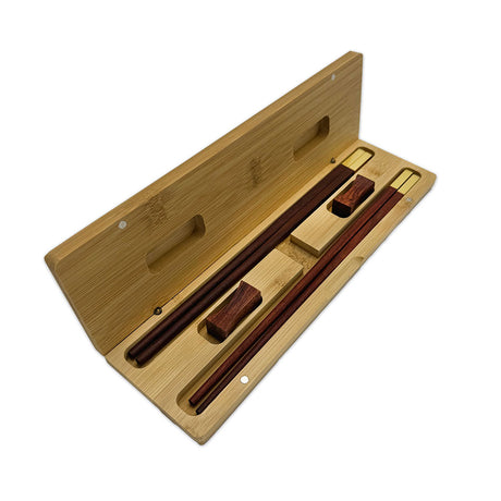 Artisan cadeaubox inclusief 24K premium palissander chopsticks & houders