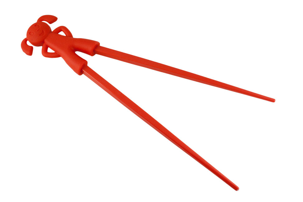 Kinder chopsticks meisje rood