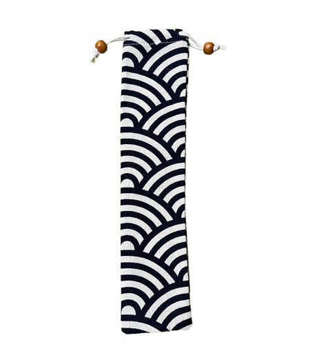 Chopsticks Opberg-/Cadeauzakje Japanse print blauw wit